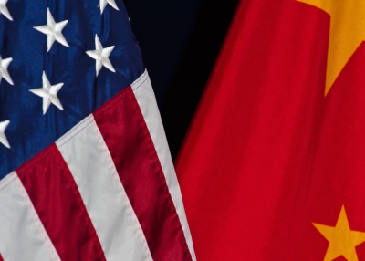 U.S and China flags