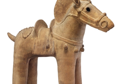 Model of a Horse. Japan. Tumulus period, ca. 5th century. Earthenware. H. 35¹⁄₁₆ x W. 36⅝ in. (89 x 93 cm). John C. Weber Collection. Photography courtesy of John C. Weber Collection.