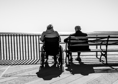 Old Couple Sitting on a Bench