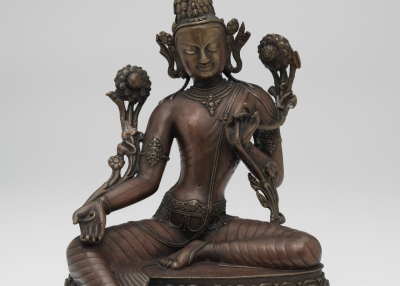Nepalese Avalokiteshvara, 15th century copper alloy, silver, pigment, gilt 32.8 × 27.0 × 24.0 cm National Gallery of Victoria, Melbourne Purchased, 1975
