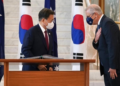 Moon Jae-In and Scott Morrison Parliament House - Facebook