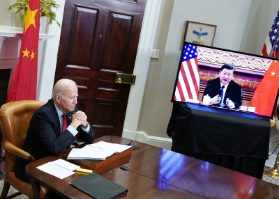 President Joe Biden conducts a virtual meeting with his Chinese counterpart, Xi Jinping