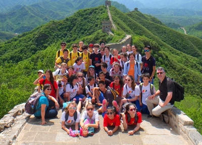 Chinese American International School's 7th grade class trip to the Great Wall.