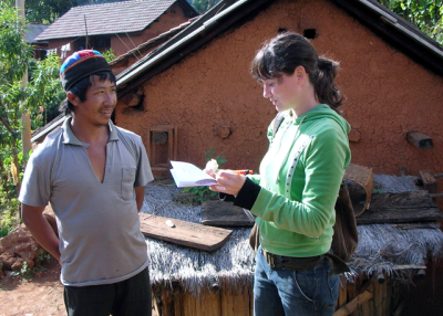 Adina (right) conducting a micro-credit evaluation in a Yunnan village. (Adina Matisoff)