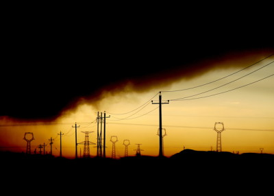 Pollution and power lines in northern China. (AdamCohn/Flickr)
