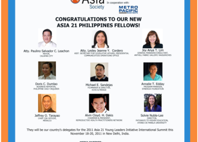 2011 Asia 21 Philippines Fellows