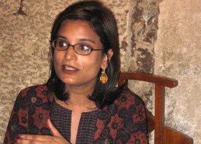Award winning journalist and author Pallavi Aiyar discusses her two books on China and India in Mumbai on January 31, 2011. 