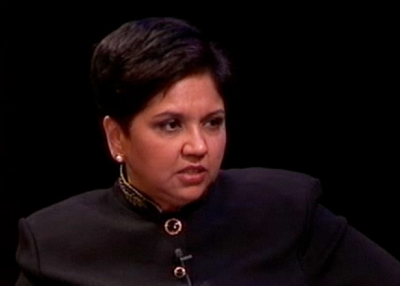 Nooyi says PepsiCo's goal is to "create a defining corportation of the 21st century."