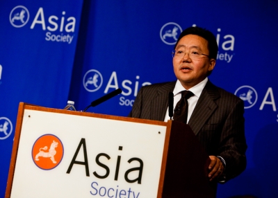 Mongolian President President Tsakhia Elbegdorj at Asia Society New York on Sept. 19, 2011. (Suzanna Finley/Asia Society)