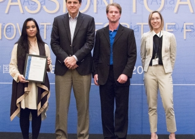 (L-R) Dr. Zahra Shah, Head of Medical Services, Naya Jeevan, Tom Nagorski, Executive Vice President of Asia Society, along with the PSA Core Team Members from the Asia 21 Young Leaders Class of 2013--Scot Frank, Co-Founder and CEO of One Earth Designs, Tania Hyde, Director of Taylor Street Advisory