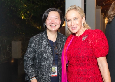 L to R: S. Alice Mong, Executive Director of ASHK and Elaine Forsgate Marden, Producer of the Documentary at the Drink Reception before the Screening on May 5, 2014. (Asia Society Hong Kong Center)
