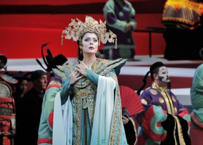 Martina Serafin in San Francisco Opera's production of Turandot. Photo by Cory Weaver.  