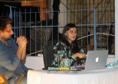 Ashok Sukumaran and Shaina Anand in Mumbai on November 16, 2013. (Asia Society India Centre) 