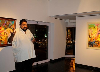 Visual artist Senaka Senanayake at Tao Art Gallery in Mumbai on October 22, 2013. (Asia Society India Centre)