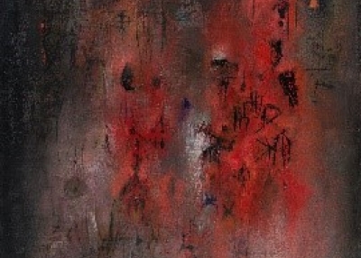 Zao Wou-Ki, Pavillon rouge, 1954. Oil on canvas.