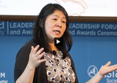 Bo Young Lee delivers the keynote address at Asia Society's 2018 Corporate Insights Summit