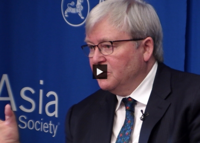 Kevin Rudd delivers a talk on U.S.-China relations.
