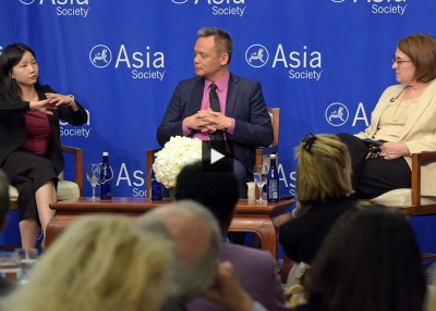 Yanan Wang, Marcus Brauchli, and Marjorie Miller at Asia Society New York.