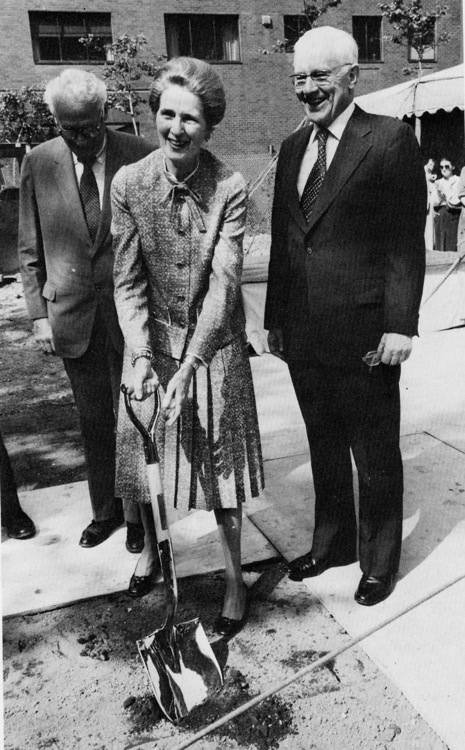 L to R: Asia Society Chairman George Ball, Blanchette Rockefeller (Mrs. John D. Rockefeller 3rd), and Talbot (R) at the groundbreaking for Asia Society&apos;s current Park Avenue headquarters in 1981. (Asia Society)