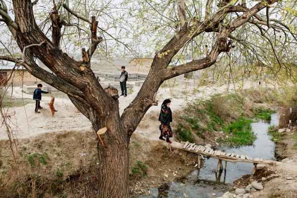 An irrigation ditch near the Uzbekistan-Kyrgyzstan border. From "Two Rivers." (Carolyn Drake)