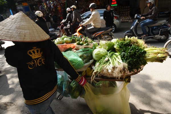 A vendor carries vegetables on a bicycle along a street in downtown Hanoi on December 17, 2010. The consumer-price index hit 11.1 percent in November, assuring that the full-year inflation rate will be a double figures. (Hoang Dinh Nam/AFP/Getty Images)