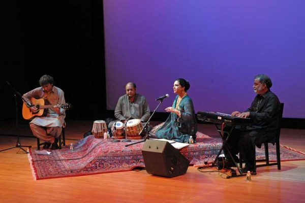 L to R: Sameer, Sabir, Tahira Syed and Azhar Hussain at Asia Society New York on Oct. 1, 2011. (Elsa Ruiz/Asia Society)