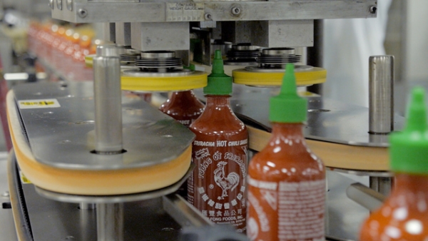Production of Sriracha Hot Chili Sauce at Huy Fong Food’s Rosemead, CA facility. (Griffin Hammond)