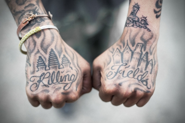 Shorty, 28, Killing Fields tattoo, Philadelphia, Pa. (Pete Pin)