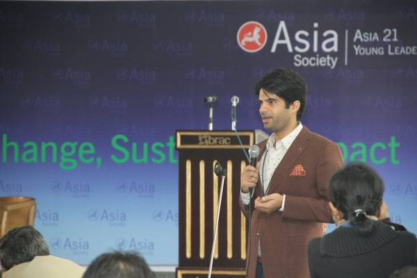 Adnan Malik speaks at the Asia 21 Young Leaders Program Summit in December, 2012 in Dhaka, Bangladesh. (Asia Society)