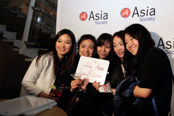 Another group of guests poses for a photo at the photo booth. (Tahiat Mahboob/Asia Society)