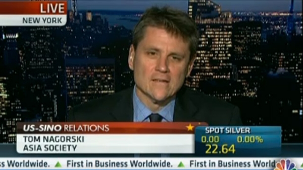 Asia Society Executive Vice President Tom Nagorski on CNBC this morning.