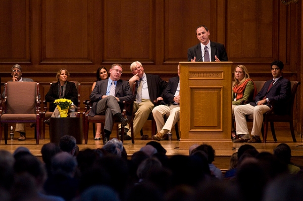 President Adam Falk's introduction to the Williams College community on September 30, 2009. (Marco Sanchez/Flickr) 