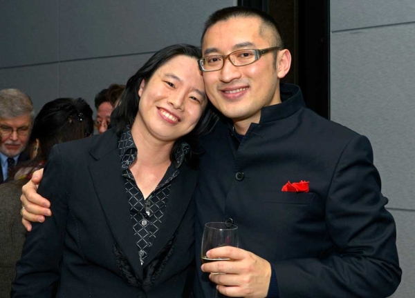 Conductor Carolyn Kuan and composer Huang Ruo at Asia Society New York on December 2, 2013. (Elsa Ruiz/Asia Society)