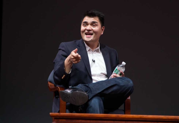 Immigration reform activist Jose Antonio Vargas appeared onstage at Asia Society New York following a screening of his film "Documented" on May 1, 2014. (Anna Webber/Getty Images for Define American)