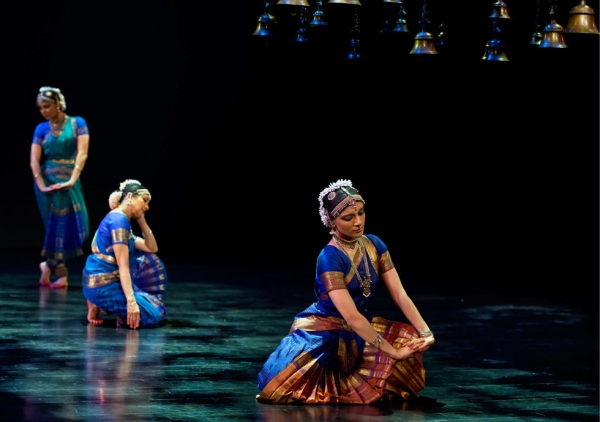 Ragamala Dance (featuring Aparna Ramaswamy, above right) brings its new work "Song of the Jasmine" to Lincoln Center Out of Doors in New York City on Thursday, August 7, 2014. (Alice Gebura)