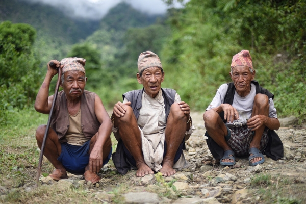 Three elders share knowledge about the uses of fauna and flora and about species that have been lost in the eastern region since their childhoods (Chiuri Bhanjhyang, Yangshila). (Nirman Shrestha)