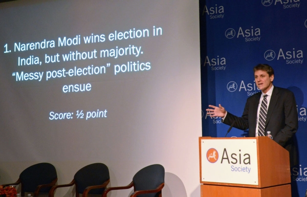 Asia Society Executive Vice President Tom Nagorski introduced the program with a look back at some of the predictions he made a year ago for 2014. (Elsa Ruiz/Asia Society)