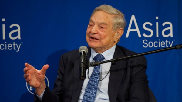 George Soros speaking at Asia Society in New York on April 30, 2015. (Elena Olivo/Asia Society)
