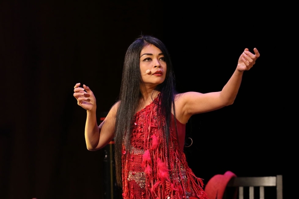 Renowned vocalist Grace Nono performed sacred songs of indigenous people from southern areas of the Philippines in "Voicing the Ancestral Sacred" at Asia Society in New York on October 30. (Ellen Wallop/Asia Society)