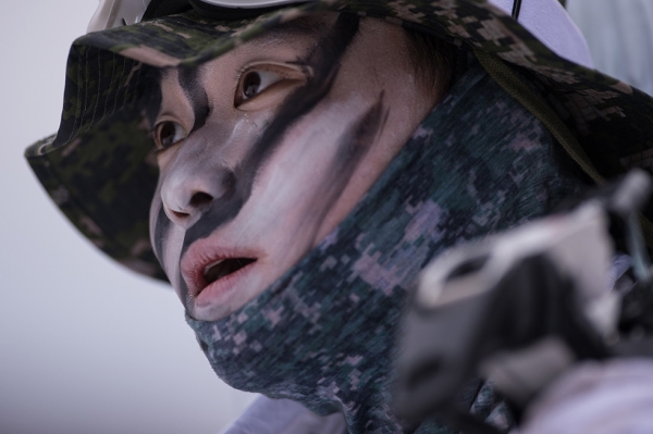 A South Korean soldier walks in the snow during a joint annual winter exercise with U.S. troops in Pyeongchang, South Korea on January 28, 2016. (Ed Jones/AFP/Getty) 
