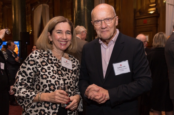 Sarah Papineau, Senior Advisor at Asia Society (left) with Geoffrey Lamb, Chief Economic and Policy Advisor to the co-chairs and CEP at The Bill and Melinda Gates Foundation (right). (Nick Khazal/Asia Society)