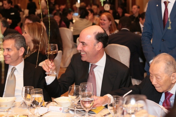 David Weinreb, Francisco Aristeguieta, and Washington SyCip at the 2016 Asia Arts Awards dinner.
