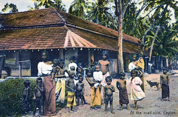 "At the roadside, Ceylon." (A.W.A. Plâté & Co./New York Public Library)