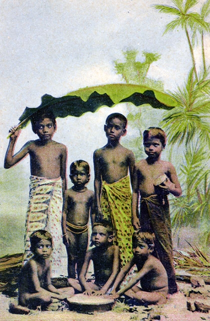 "Native children, Colombo." (A.W.A. Plâté & Co./New York Public Library)