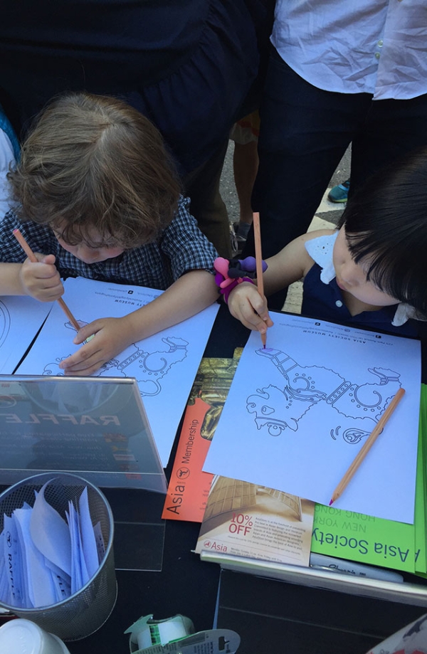 Children color in the Asia Society Leogryph on June 14, 2016. (Asia Society)