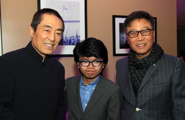 Zhang Yimou (L), Joey Alexander (C), and Soo-Man Lee at the Asia Society Asia Game Changers awards at the United Nations in New York on October 27, 2016. (Ellen Wallop/Asia Society)