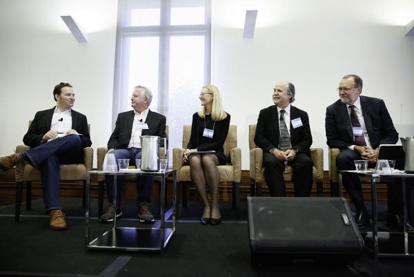 The speakers for panel 4 discuss "The Future of Urban Housing." (Photo by Ryan Miller/Capture Imaging)