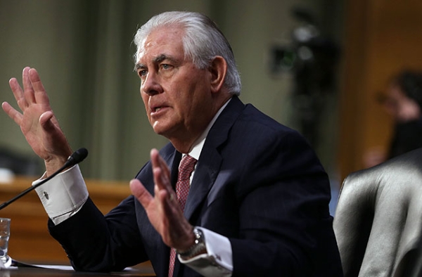 Former ExxonMobil CEO Rex Tillerson, U.S. President-elect Donald Trump's nominee for Secretary of State, testifies during his confirmation hearing before Senate Foreign Relations Committee January 11, 2017. (Alex Wong/Getty)