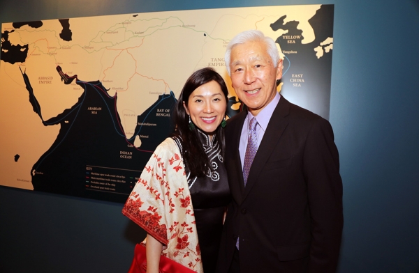 Asia Society trustees and exhibition chairs Oscar Tang and Dr. Agnes Hsu-Tang attend exhibition opening festivities at Asia Society New York on March 6, 2017. (Ellen Wallop/Asia Society)