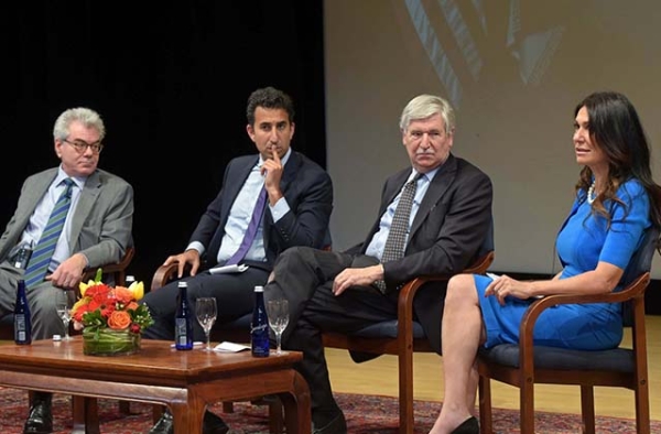(L to R) Gary Samore, Karim Sadjadpour, John Limbert, and Nazee Moinian speak at Asia Society in New York on June 9, 2017. (Elsa Ruiz/Asia Society)
